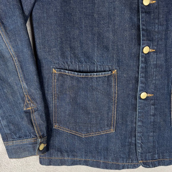 Eat Dust 673 Selvedge Denim Chore Jacket Mens XL Japanese Heavy Duty Indigo Blue - Picture 4 of 16